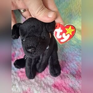 TY Beanie Baby “Luke” the Black Lab Dog, Vintage, With Tags.